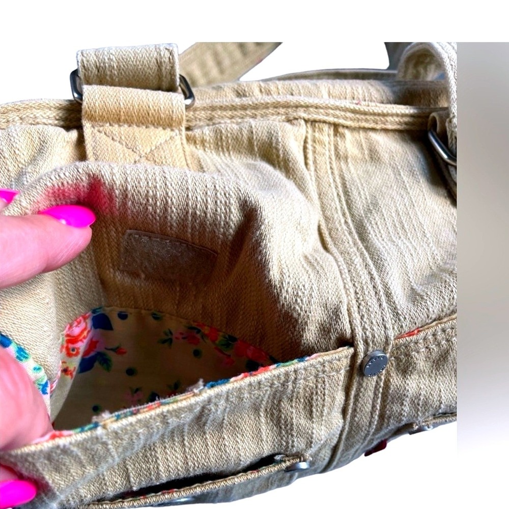 Levi's Tan Denim Shoulder Bag, Purse, Tote, Festival, Boho, Cottagecore, Hippie - Picture 7 of 13